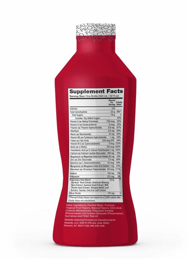 – Mega Clean NT Herbal Cleanse – Tropical – 32 oz – Professionally Formulated Herbal Detox Drink – Enhanced with MetaBoost Eliminating Need for PreCleanse – Plus Sticker