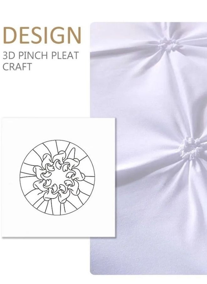 طقم سرير أبيض لؤلؤي سادة مقاس كينغ 6 قطع