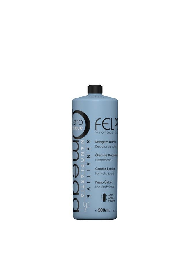 Omega Sensitive - Thermal Sealing Unique Nanoplasty - Brazilian Keratin Blowout - Straightening & Smoothing Hair Treatment - Formaldehyde Free 500ml/16.90.oz