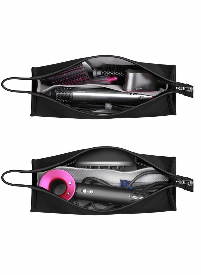 Travel Organizer for Airwrap Curling Iron Styler Compatible Portable Travel Organizer for Airwrap Hair Dryer Styler and Accessories (Black)
