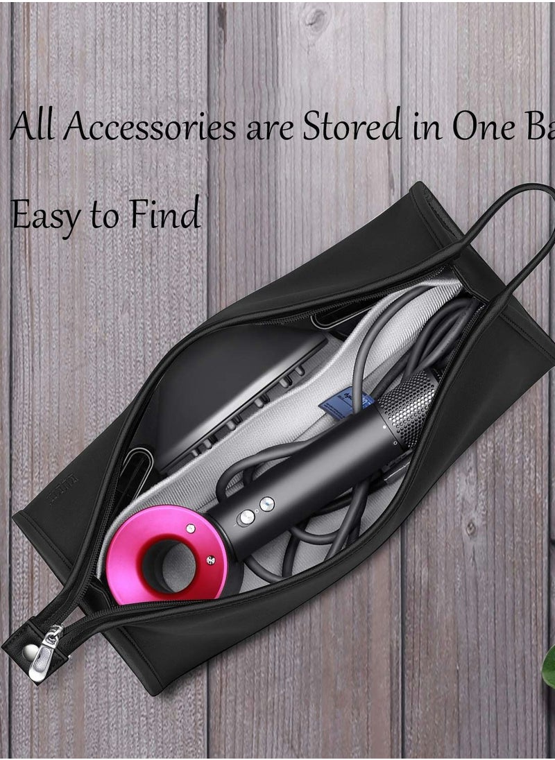 Travel Organizer for Airwrap Curling Iron Styler Compatible Portable Travel Organizer for Airwrap Hair Dryer Styler and Accessories (Black)