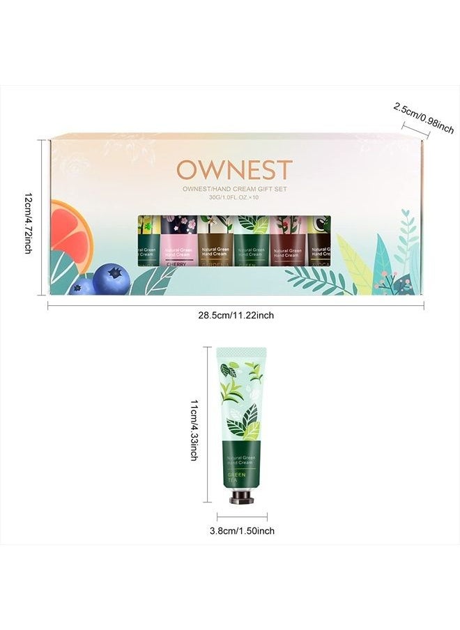 10 Pack Hand Cream Kit, Plant Fragrance Moisturizing Hand Care Cream, Hydrating Formula Hand Lotion for Dry Crack Skin, Protable Travel Size, Best Gift Kit for Birthday Christmas