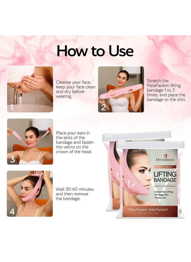 ParaFaciem Reusable V Line Mask Facial Slimming Strap Double Chin Reducer Chin Up Mask Face Lifting Belt V Shaped Slimming Face Mask
