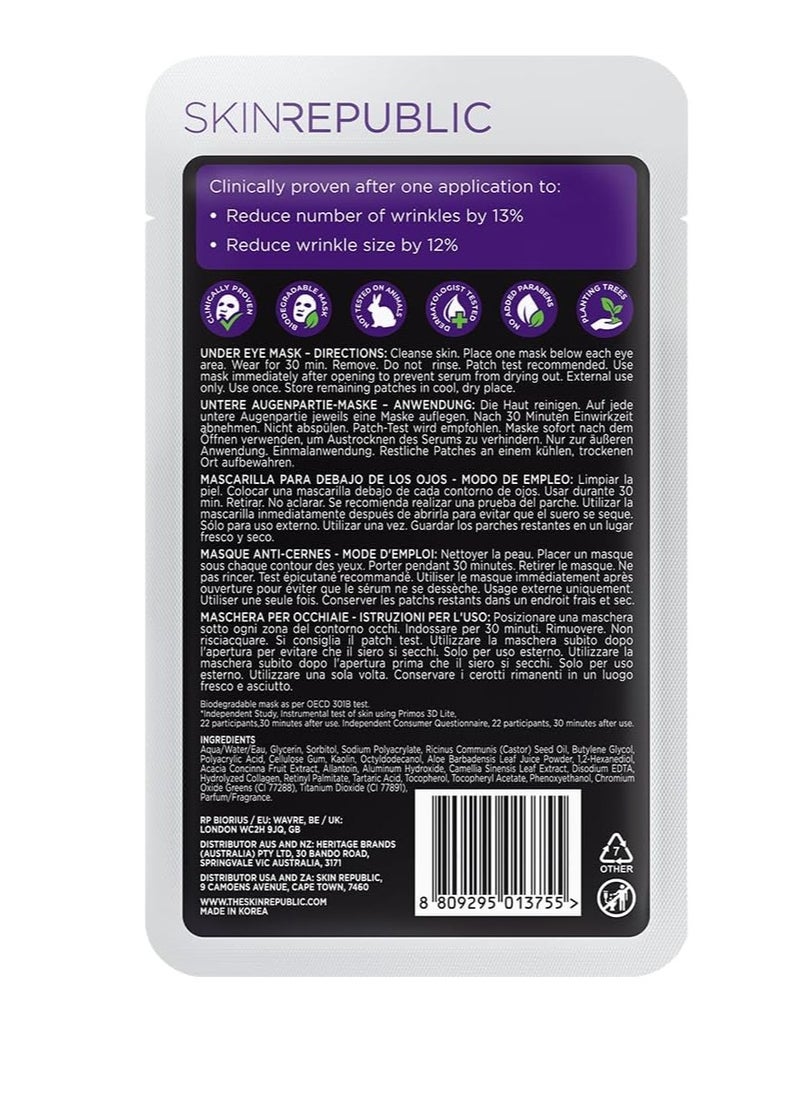 Collagen Hydrogel Under Eye Patches (30 Pairs) – Eye Mask with Green Tea & Aloe Vera, Reduces Wrinkles, Puffiness & Dark Circles, Hydrates, Repairs Skin & Protects from Free Radicals