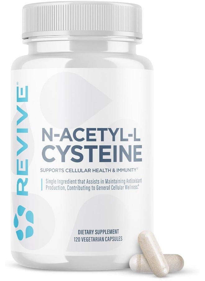 Revive NAC (N-acetylcysteine) antioxidant powerhouse, support body detoxification, immune health, and cellular vitality1200Mg - 120 Vegetarian Capsules