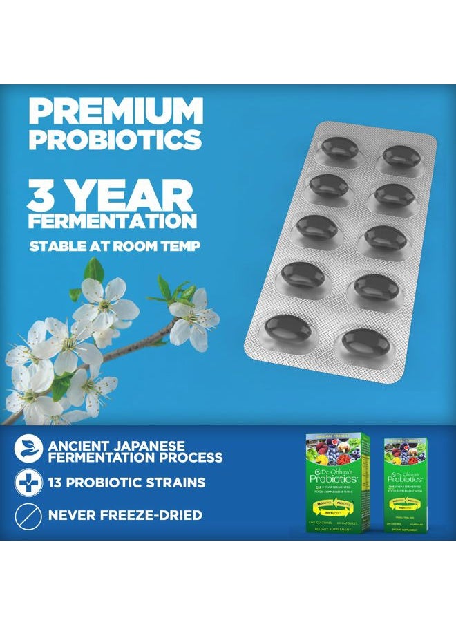 Dr. Ohhira's Probiotics, Original Formula, 60 Caps with Bonus 10 Capsule Travel Pack - 13 Probiotic Strains with Prebiotics and Postbiotics