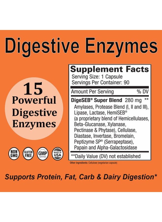 Digest-GI Digestive Enzyme - Digestion and Bloating Relief for Women and Men - (90 x 2) Vegetarian Capsules