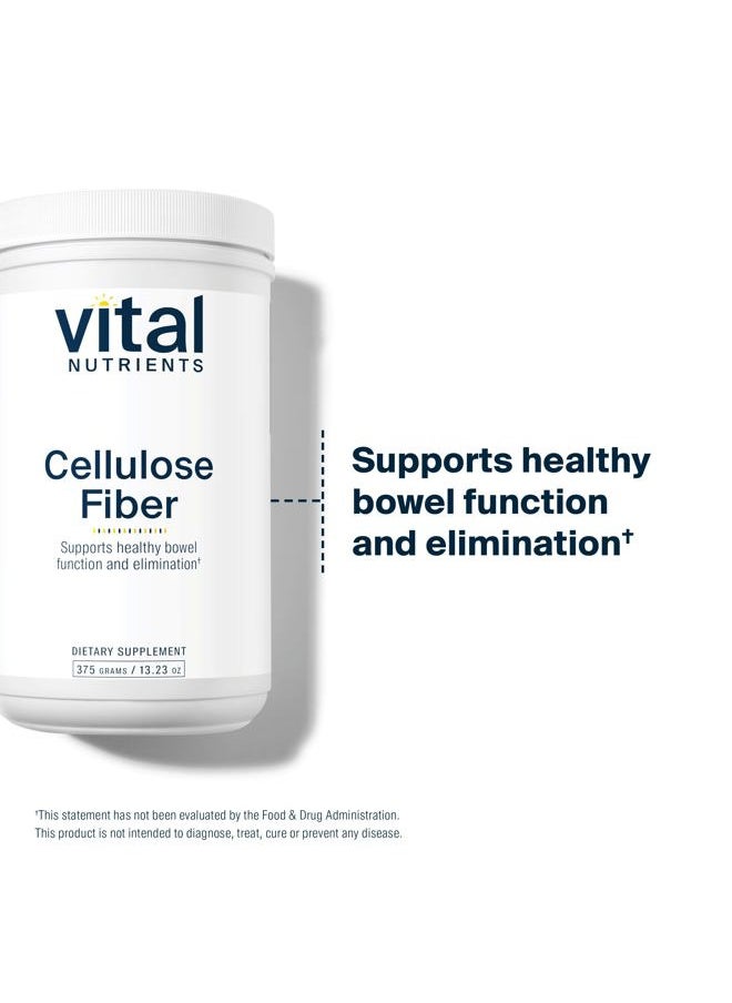 Cellulose Fiber Powder | 375g Cellulose Insoluble Fiber Powder | Fiber Supplement Powder Supports Healthy Bowel Function | Gluten, Dairy, Soy Free | Non-GMO | 60 Capsules