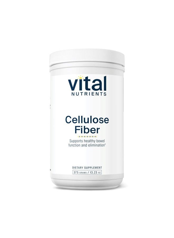 Cellulose Fiber Powder | 375g Cellulose Insoluble Fiber Powder | Fiber Supplement Powder Supports Healthy Bowel Function | Gluten, Dairy, Soy Free | Non-GMO | 60 Capsules