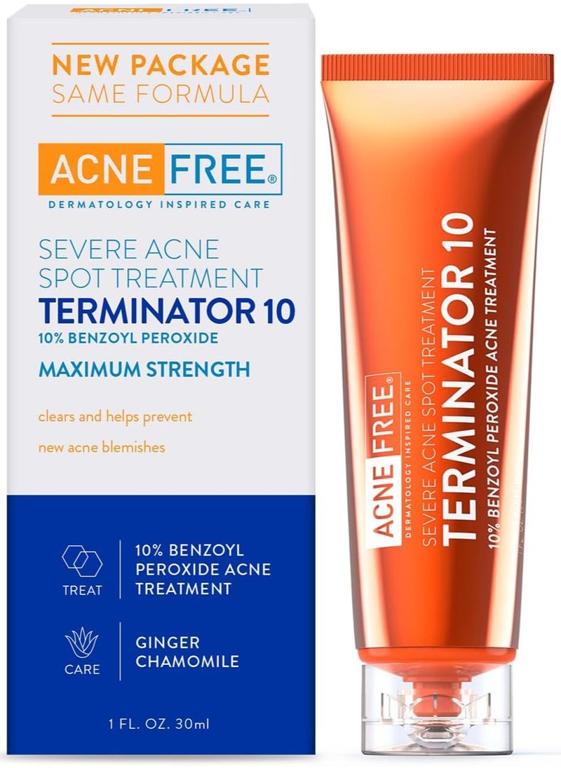 Severe Acne Spot Treatment, Terminator 10  (30 ml) Packaging May Vary