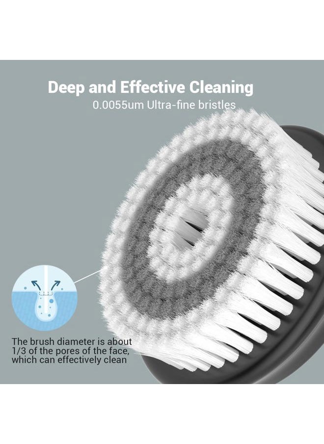 Facial Brush for Men Skin Scrubber with Advanced 6 Degree Oscillating Vibration Cleansing Technology, Waterproof Men's Facial Exfoliator Massager Black TB-1487