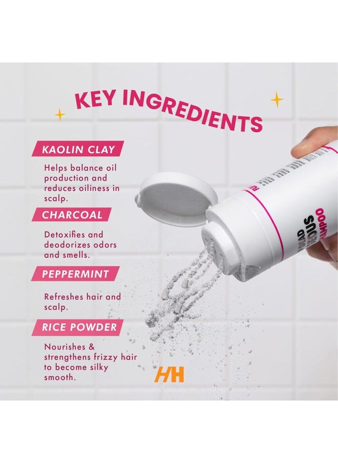 Non Aerosol Dry Shampoo Powder 1.8oz 100% Natural & Vegan Volumizing Powder For Dark Hair & Brunette Hair