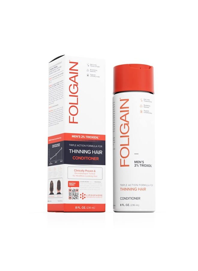 Triple Action Conditioner For Thinning Hair, Volumizing Conditioner for Men, 8 Fl. Oz.