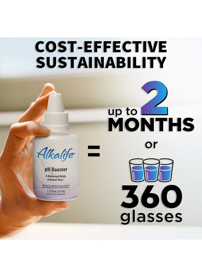 pH Booster Drops | The First Patented Alkaline Water Booster to Neutralize Acid & Balance pH for Immune Support, Peak Performance, Detox, Overall Wellness – 1.25oz