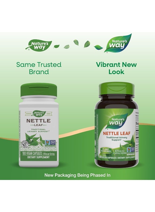 Nettle Leaf, 870 mg - 100 Vegan Capsules Packaging May Vary