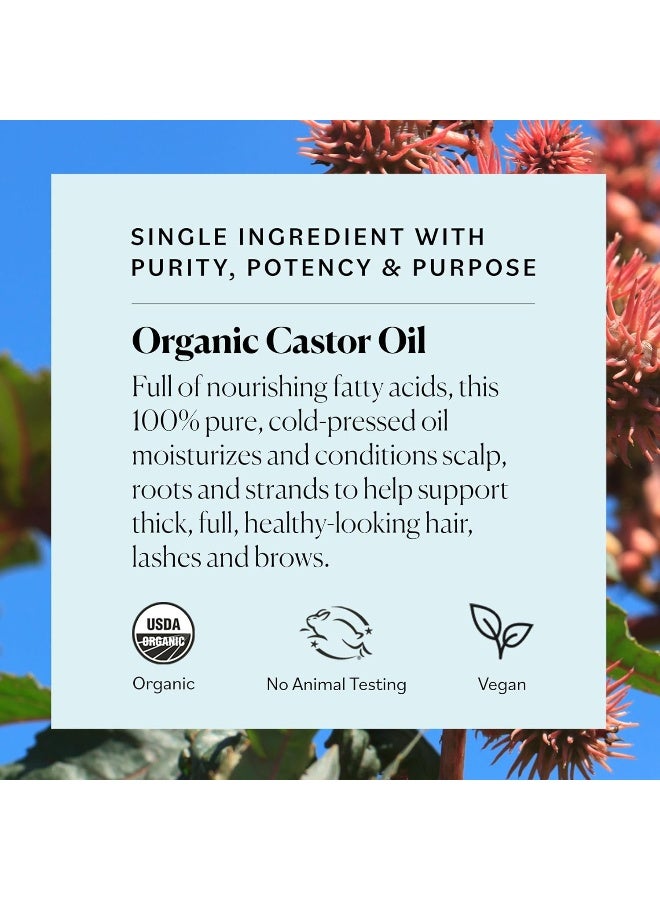 Organic Castor Oil Eyelash Serum, 1 fl oz Packaging May Vary Green