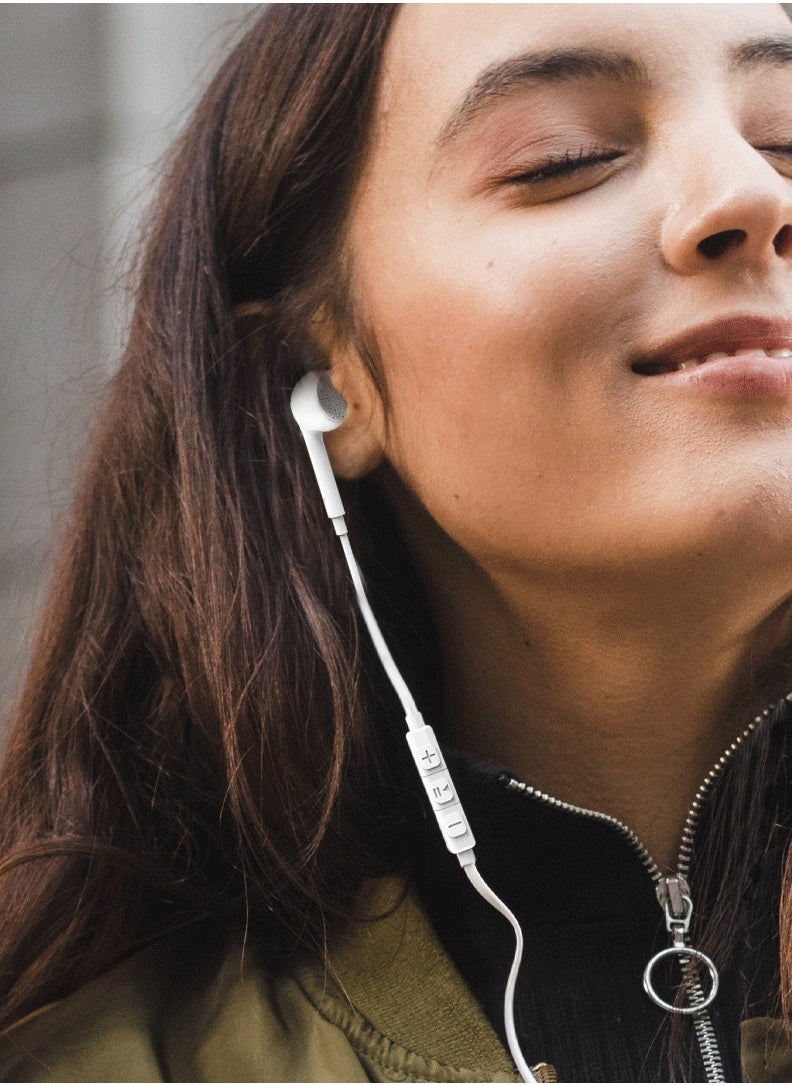 Mono Earphone with Lightning Connector 1.2M HD Sound / High-Clarity Audio & Active In-Line Control Buttons / Siri Enabled / Compatible to All Apple Lightning Devices - White