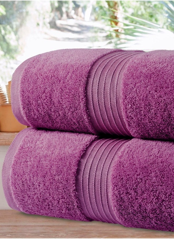 2-Piece Bath Sheets, 100% Combed Cotton 550 GSM Superior Quality Towels, Quick Dry Highly Absorbent 90x180 cm