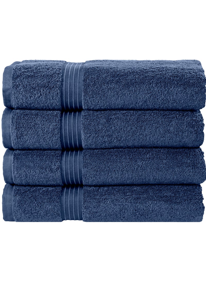 4-Piece Bath Towels, 100% Combed Cotton 550 GSM Superior Quality, Quick Dry Highly Absorbent Thick Soft Hotel Towles for Bath And Spa Bathroom Towel Set 70x140cm
