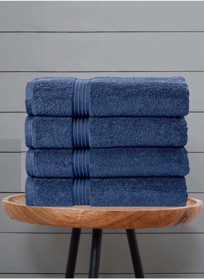 4-Piece Bath Towels, 100% Combed Cotton 550 GSM Superior Quality, Quick Dry Highly Absorbent Thick Soft Hotel Towles for Bath And Spa Bathroom Towel Set 70x140cm