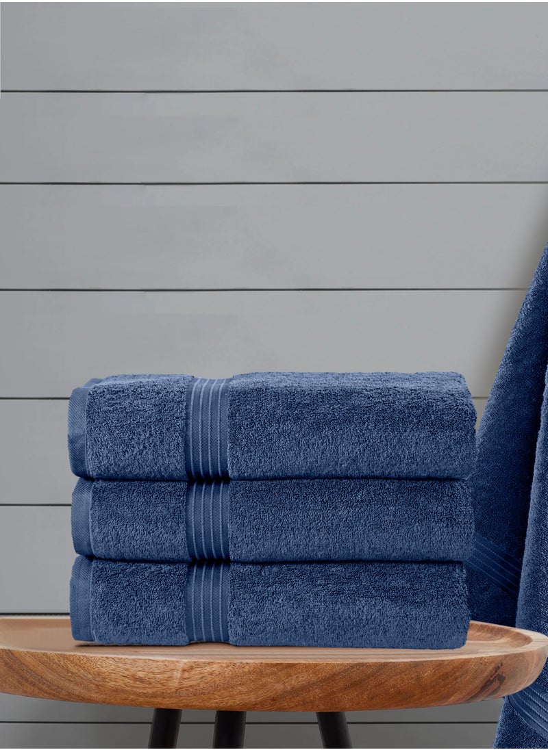 4-Piece Bath Towels, 100% Combed Cotton 550 GSM Superior Quality, Quick Dry Highly Absorbent Thick Soft Hotel Towles for Bath And Spa Bathroom Towel Set 70x140cm