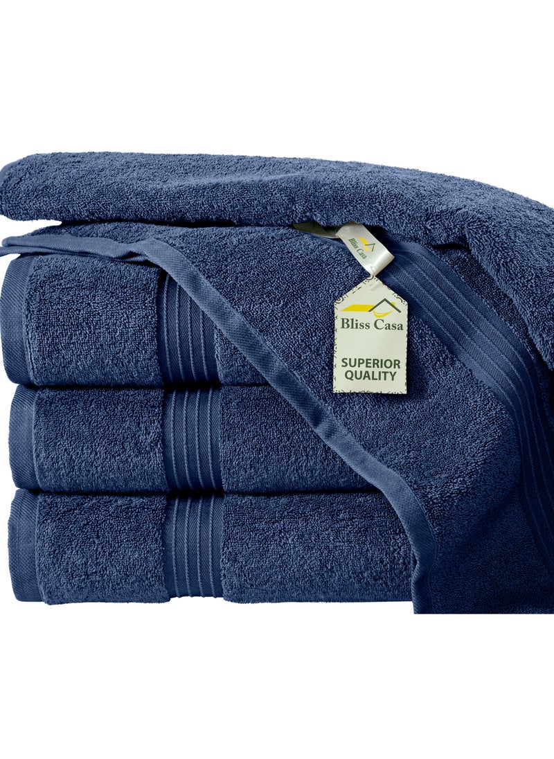 4-Piece Bath Towels, 100% Combed Cotton 550 GSM Superior Quality, Quick Dry Highly Absorbent Thick Soft Hotel Towles for Bath And Spa Bathroom Towel Set 70x140cm