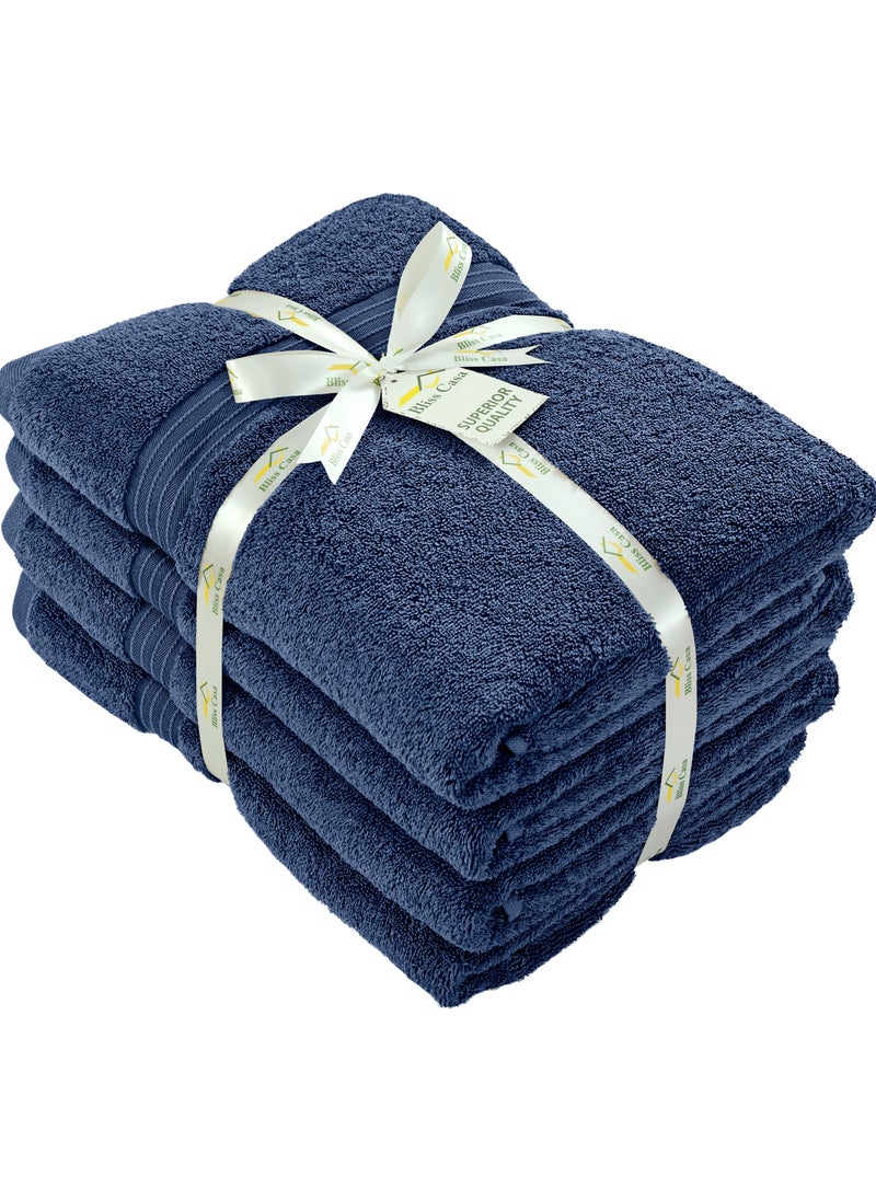 4-Piece Bath Towels, 100% Combed Cotton 550 GSM Superior Quality, Quick Dry Highly Absorbent Thick Soft Hotel Towles for Bath And Spa Bathroom Towel Set 70x140cm