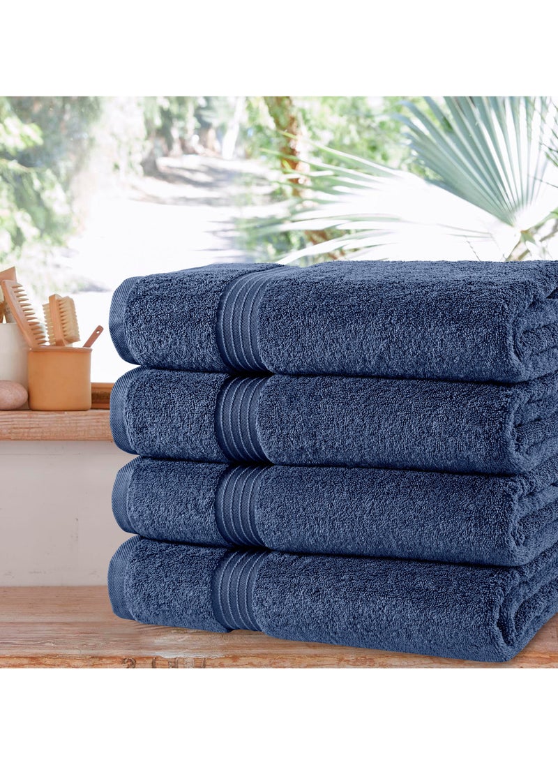 4-Piece Bath Towels, 100% Combed Cotton 550 GSM Superior Quality, Quick Dry Highly Absorbent Thick Soft Hotel Towles for Bath And Spa Bathroom Towel Set 70x140cm