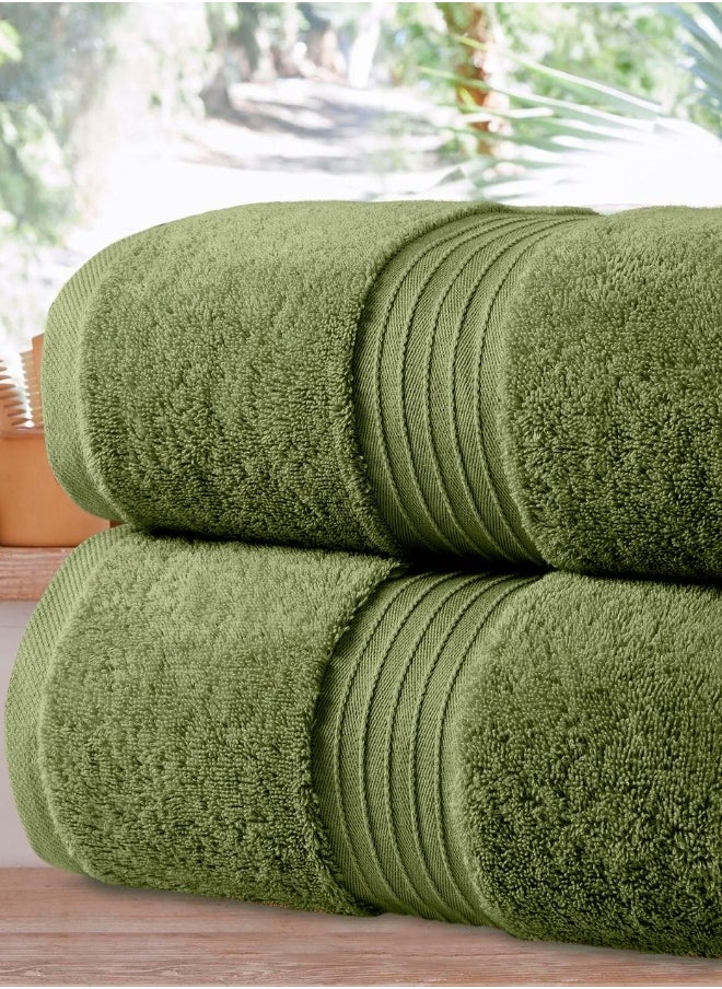 2-Piece Bath Sheets, 100% Combed Cotton 550 GSM Superior Quality Towels, Quick Dry Highly Absorbent 90x180 cm