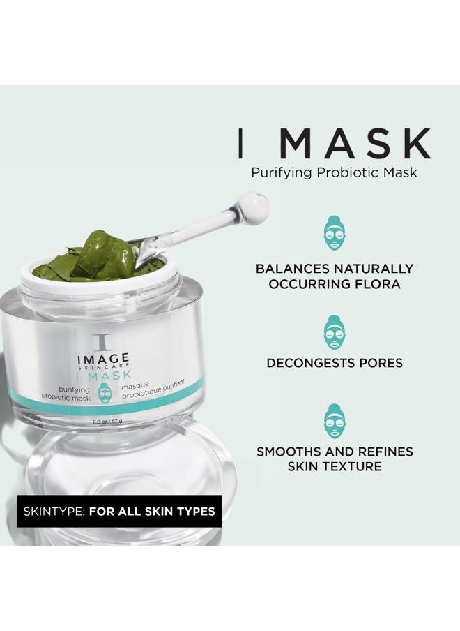 , I MASK Purifying Probiotic Mask, Clay and Charcoal Facial Mask, Refine, Balance and Remove Impurities, 2 oz