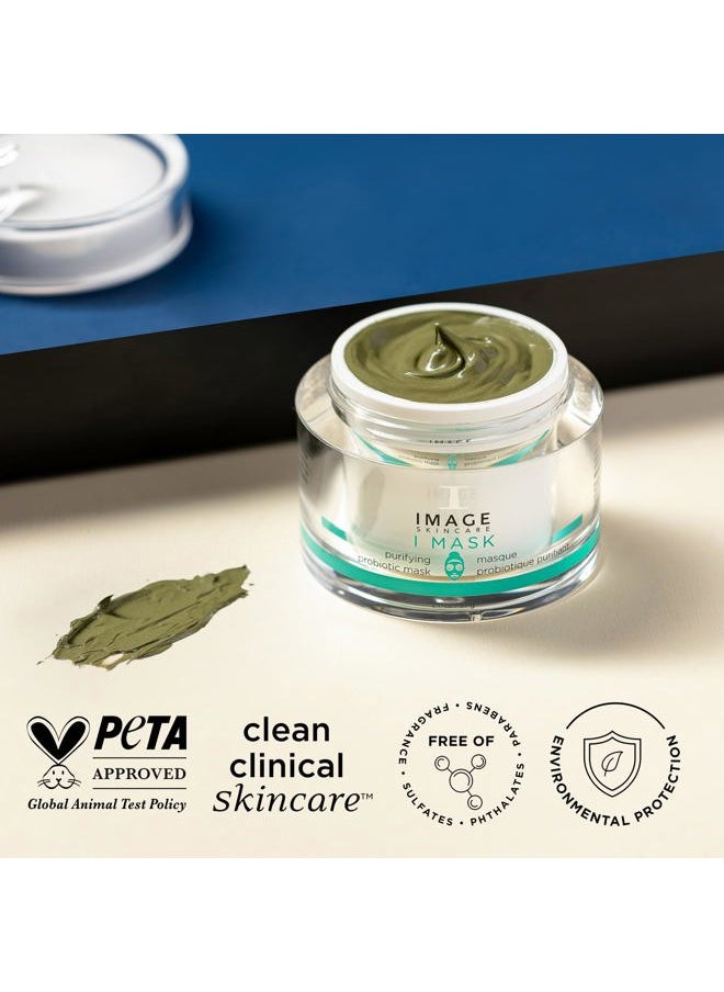 , I MASK Purifying Probiotic Mask, Clay and Charcoal Facial Mask, Refine, Balance and Remove Impurities, 2 oz