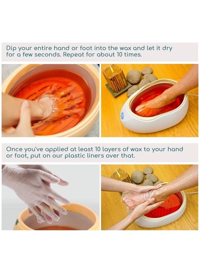 200pcs Paraffin Wax Bath Liners, Plastic Socks for Moisturizing, Paraffin Baths Gloves for Hand, Foot Covers Pedicure Bags for Feet Thermal Hot Wax thera-py SPA Paraffin Wax Machine