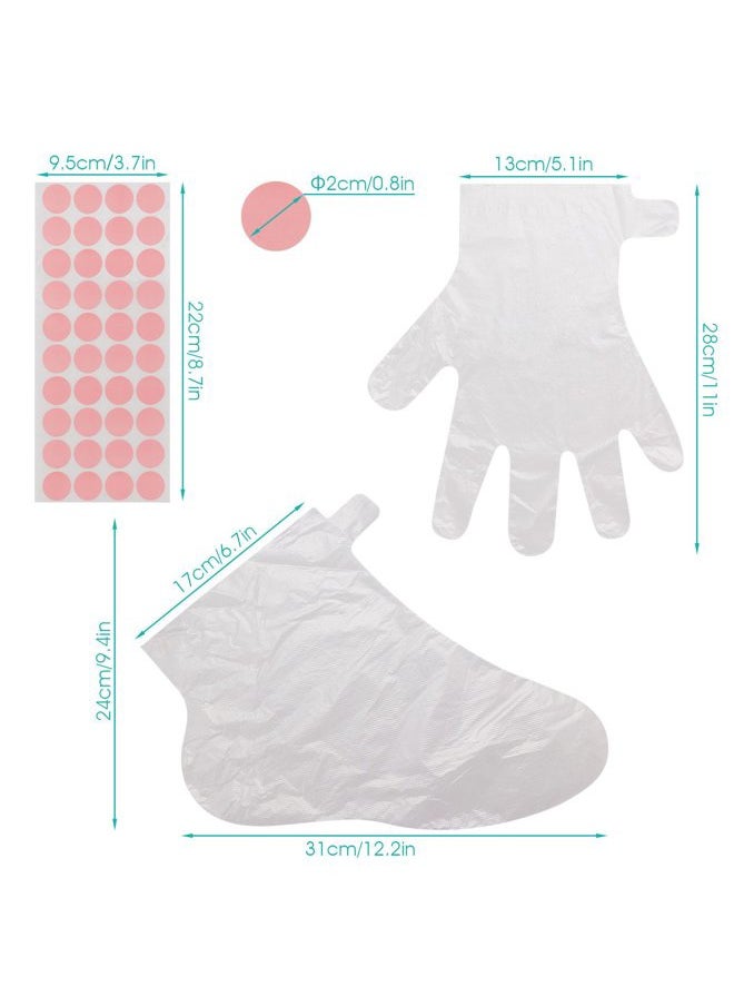 200pcs Paraffin Wax Bath Liners, Plastic Socks for Moisturizing, Paraffin Baths Gloves for Hand, Foot Covers Pedicure Bags for Feet Thermal Hot Wax thera-py SPA Paraffin Wax Machine