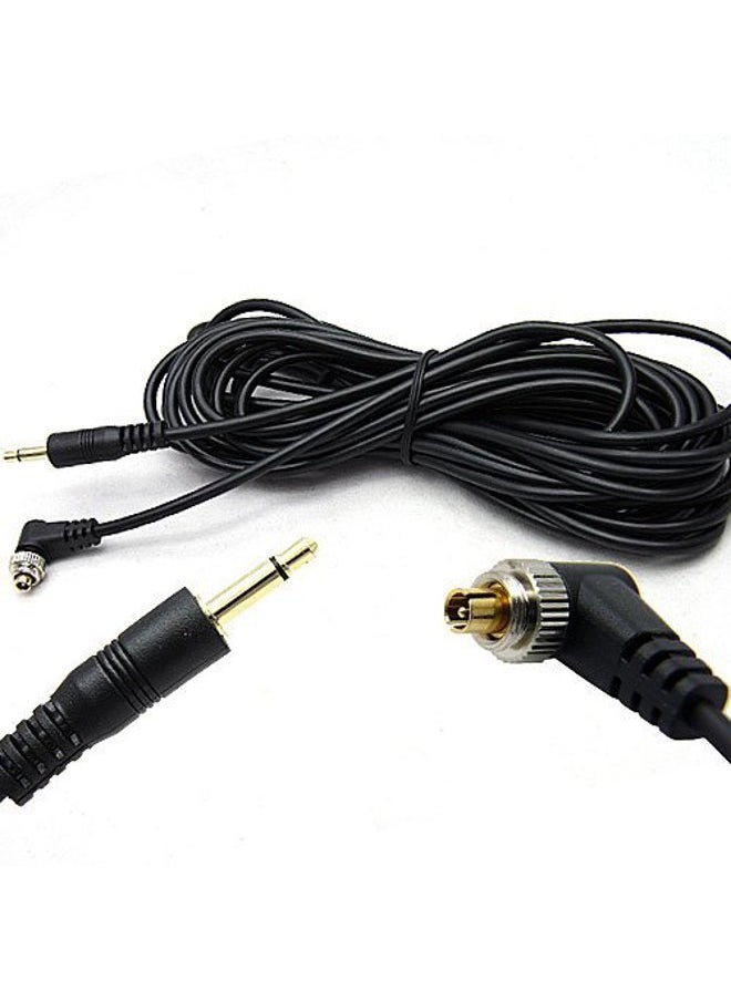 5M 16ft 3.5mm to Male Flash PC Sync Cable with Screw Lock