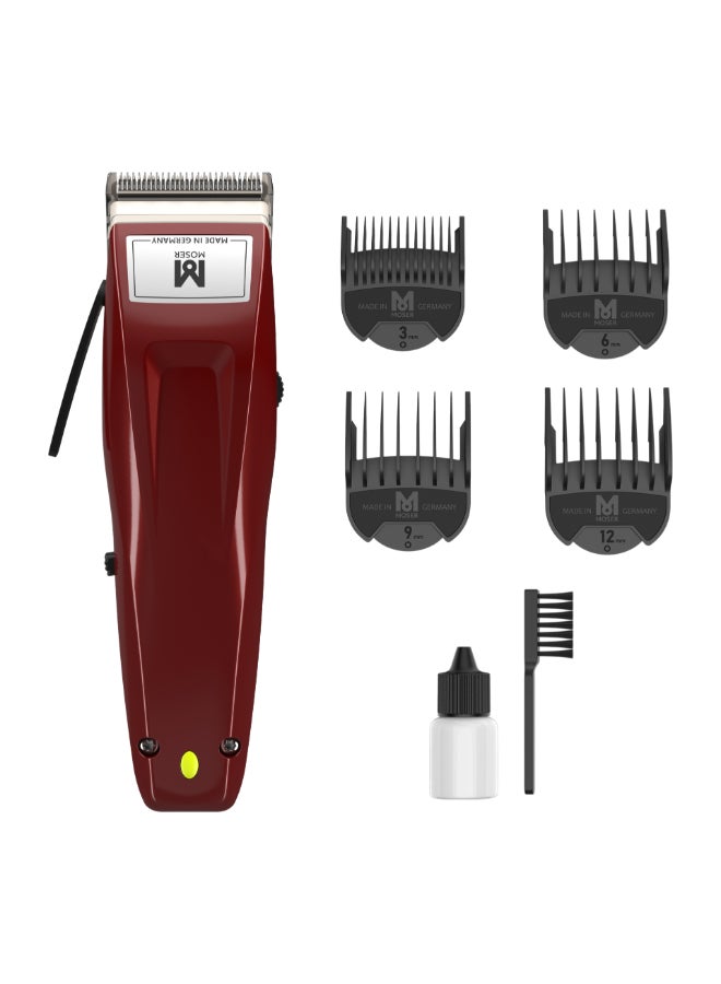 1400 Cordless Professional Hair Clipper For Men (Made In Germany) | High-Grade Stainless Steel Blade Set | Multiclick Adjustment | 3-Hour Battery Life And Fast Charging (1430-0150) Burgundy