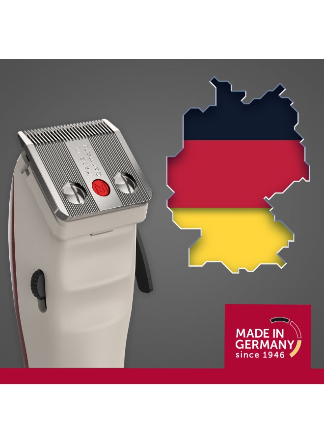 1400 Cordless Professional Hair Clipper For Men (Made In Germany) | High-Grade Stainless Steel Blade Set | Multiclick Adjustment | 3-Hour Battery Life And Fast Charging (1430-0150) Burgundy