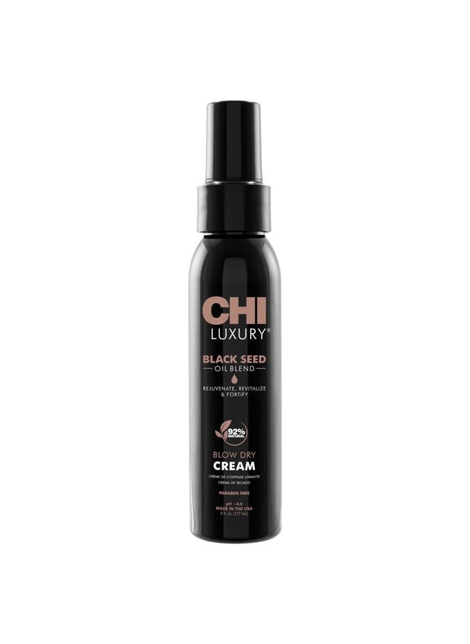 Luxury Black Seed Oil Blow Dry Cream, Moisturizing Styling Cream For Sleek & Smooth Hair, Light-Hold, Sulfate, Paraben & Gluten-Free, 6 Oz