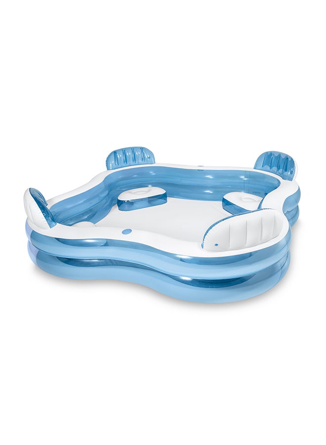 Intex Family Lounge Pool with Seats – Square Design, 990L Capacity – 229x229x66 cm