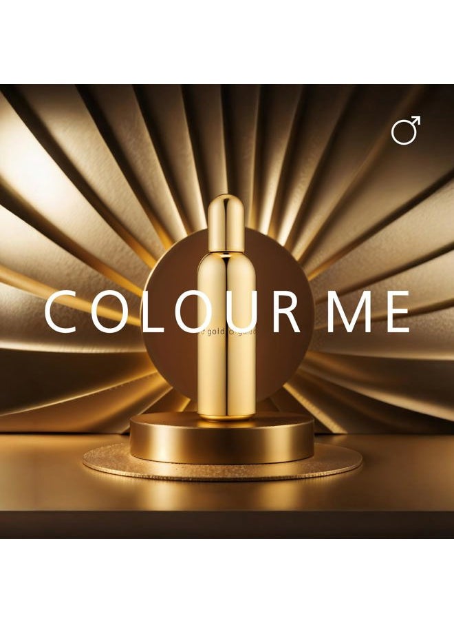 Colour Me Gold Homme by Milton-Lloyd - Perfume for Men - Spicy Aromatic Fragrance - Opens with Spices, Leather, Patchouli, and Amber - Enduring Scent Exudes Persistence - 3 oz EDP Spray