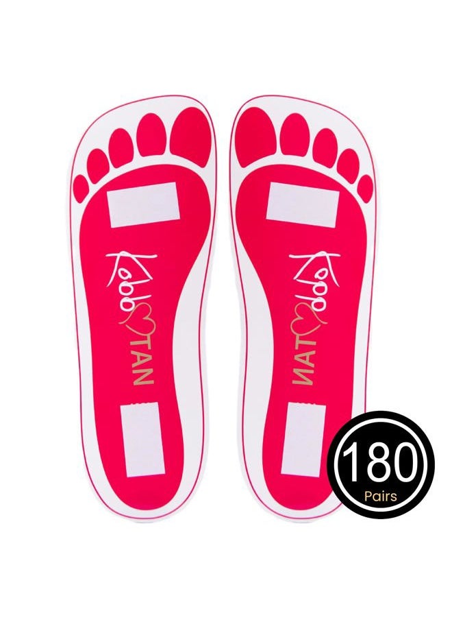 180 Pairs(360feets) Spray Tan Feet Pads Protectors in Pink Color For Sunless Spray Tanning