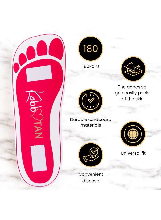 180 Pairs(360feets) Spray Tan Feet Pads Protectors in Pink Color For Sunless Spray Tanning