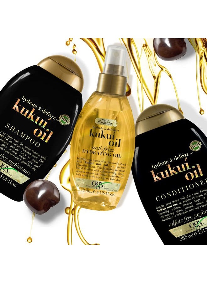 Hydrate & Defrizz + Kukui Oil Anti-Frizz Hydrating Oil, 4 Ounce