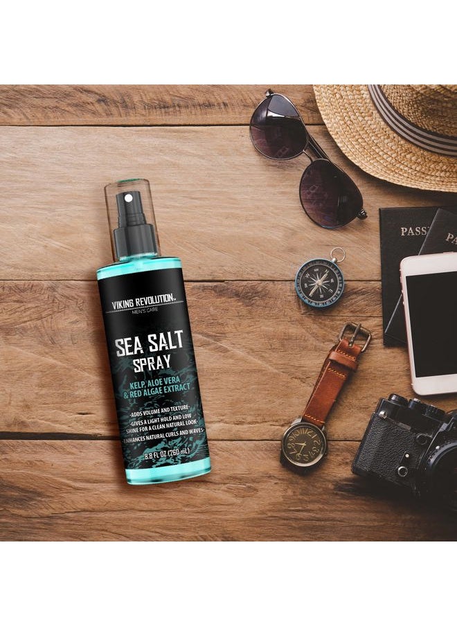 Sea Salt Spray for Hair Men - Hair Texturizing Spray with Kelp, Aloe Vera and Red Algae Extract - Surf Spray to Add Volume and Texture Sea Salt Spray for Men Beach Hair Spray - 8.8oz