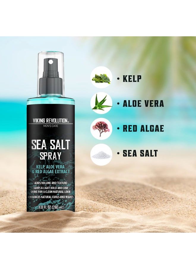 Sea Salt Spray for Hair Men - Hair Texturizing Spray with Kelp, Aloe Vera and Red Algae Extract - Surf Spray to Add Volume and Texture Sea Salt Spray for Men Beach Hair Spray - 8.8oz
