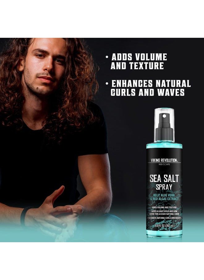 Sea Salt Spray for Hair Men - Hair Texturizing Spray with Kelp, Aloe Vera and Red Algae Extract - Surf Spray to Add Volume and Texture Sea Salt Spray for Men Beach Hair Spray - 8.8oz