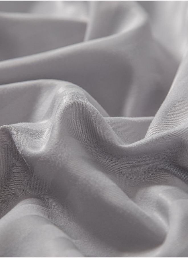Fitted sheet with elastic corner 180*200+30cm with 2 pillow cases, bedsheet set 0f 3 piece king size, light gray.