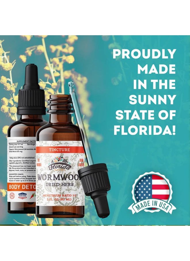 Wormwood Organic Tincture - Natural Intestinal Cleanse and Digestive Cleanse Supplement - Wormwood Herb Extract for Detox - Made in USA - 2 Fl Oz (Wormwood - 2 Fl Oz)