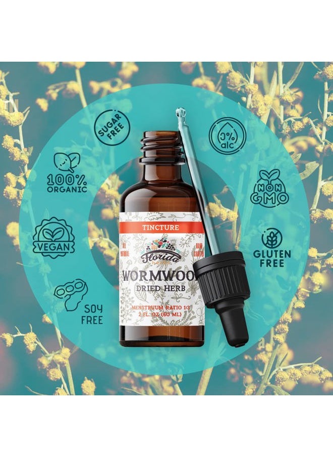Wormwood Organic Tincture - Natural Intestinal Cleanse and Digestive Cleanse Supplement - Wormwood Herb Extract for Detox - Made in USA - 2 Fl Oz (Wormwood - 2 Fl Oz)