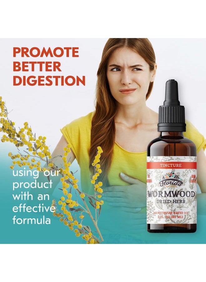 Wormwood Organic Tincture - Natural Intestinal Cleanse and Digestive Cleanse Supplement - Wormwood Herb Extract for Detox - Made in USA - 2 Fl Oz (Wormwood - 2 Fl Oz)