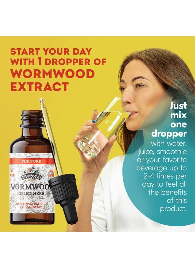 Wormwood Organic Tincture - Natural Intestinal Cleanse and Digestive Cleanse Supplement - Wormwood Herb Extract for Detox - Made in USA - 2 Fl Oz (Wormwood - 2 Fl Oz)